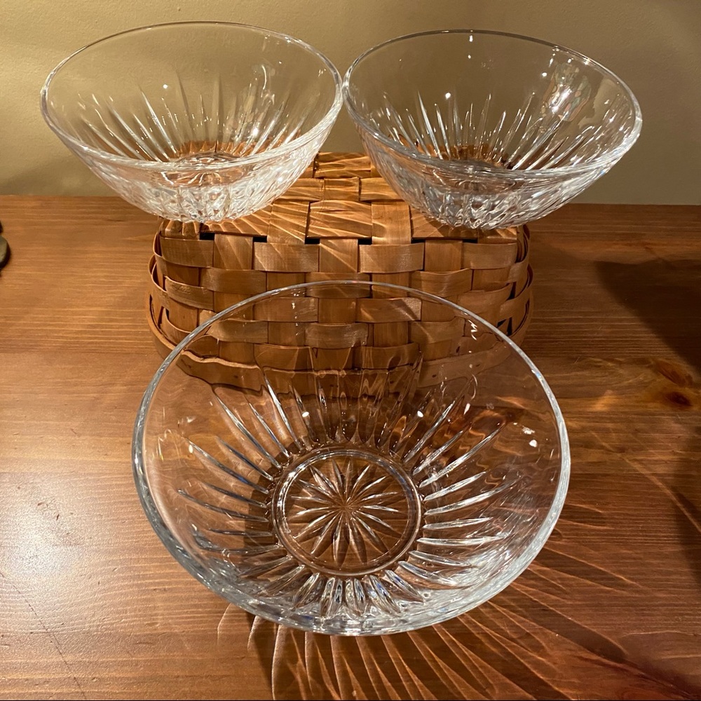 Lot Of 3 Vintage Princess House Crystal Bowls 2 Sizes